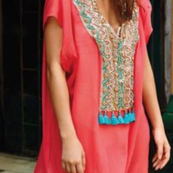 OndadeMar Resort Wear NWOT Miranda Beaded Kaftan - Picture 6 of 6